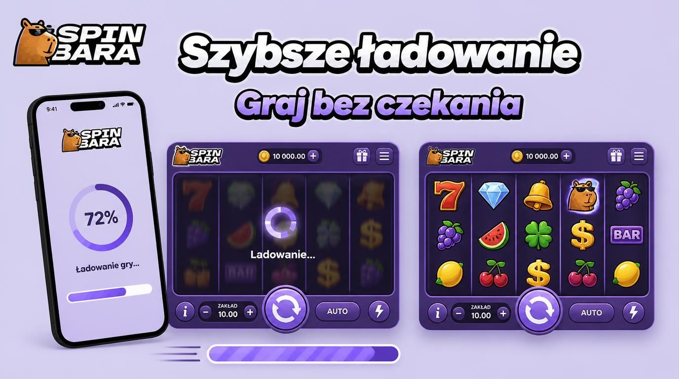 Obrazek ukazujący porównanie ładowania gry w aplikacji vs wersji webowej – aplikacja uruchamia szybciej.